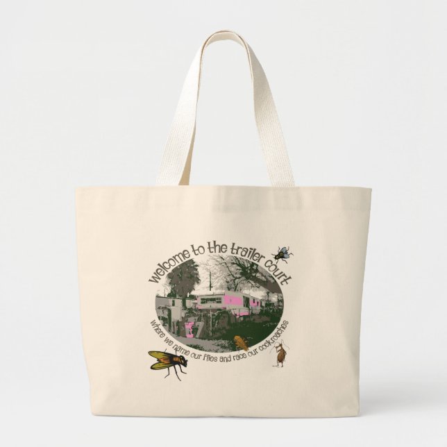 Bolso De Tela Gigante Camisetas y regalos divertidos de Trailer Park (Frente)