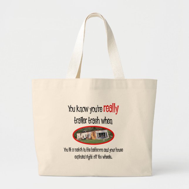 Bolso De Tela Gigante Camisetas y regalos divertidos de Trailer Park (Frente)
