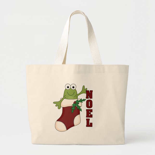 Bolso De Tela Gigante Camisetas y regalos para fiestas de Noel de Rana (Frente)
