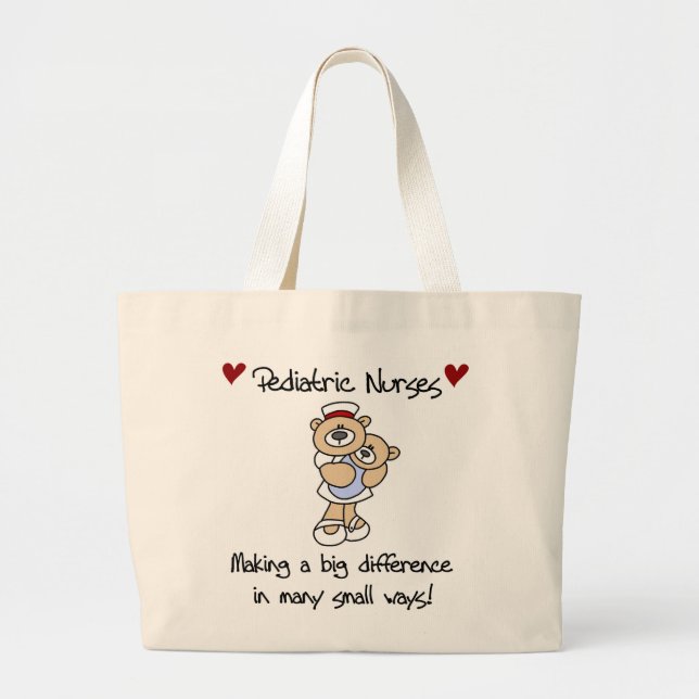 Bolso De Tela Gigante Camisetas y regalos pediátricos de las enfermeras (Frente)