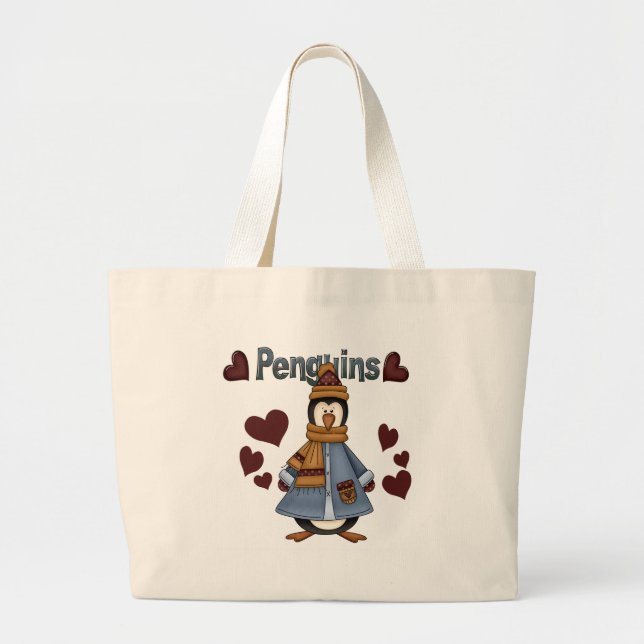 Bolso De Tela Gigante Camisetas y regalos pingüinos de invierno (Frente)