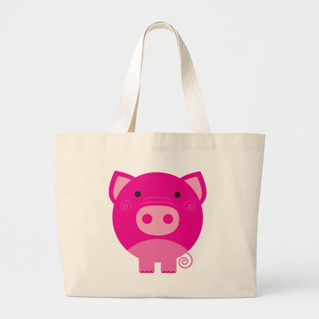 Bolso De Tela Gigante Camisetas y regalos rosados del cerdo (Frente)