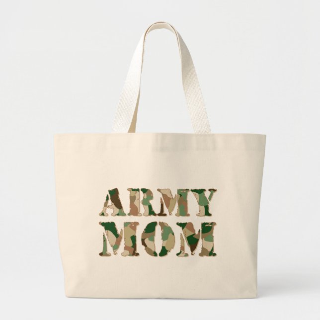 Bolso De Tela Gigante Camo de la mamá del ejército (Frente)