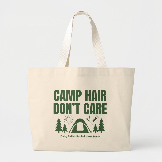 Bolso De Tela Gigante Camp Hair Bachelorette Green Tote Bag (Frente)