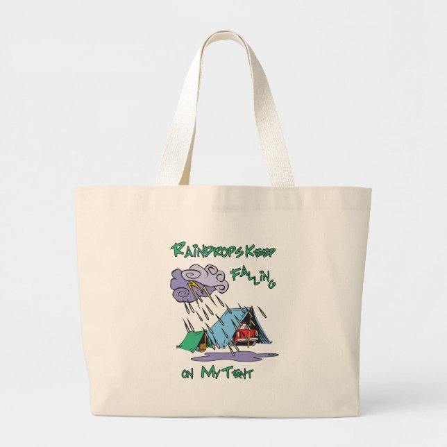 Bolso De Tela Gigante Campamento de gotas de lluvia (Frente)