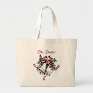 Bolso De Tela Gigante Campanas de boda rosadas La Novia