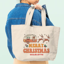 Camping Merry Christmas Reindeer Nombre Personaliz