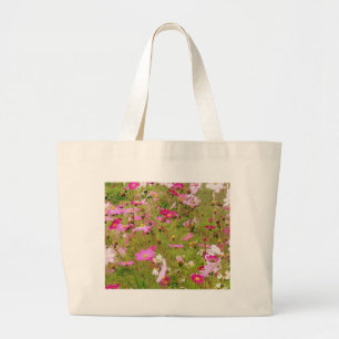 Bolso De Tela Gigante Campo De Flores Rosa