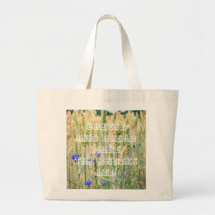 Bolso De Tela Gigante Campo de trigo de verano con flores de maíz