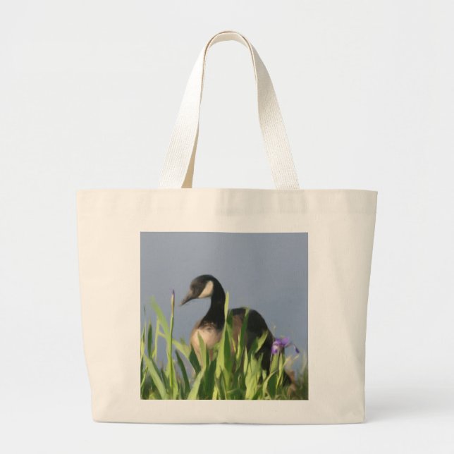 Bolso De Tela Gigante Canadá Goose Irises Animal Art Tote Bag (Frente)