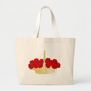 Bolso De Tela Gigante Canasta de rosas rojas