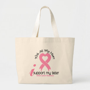 Bolso De Tela Gigante Cáncer de pecho apoyo a mi hermana