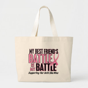 Bolso De Tela Gigante Cáncer de pecho mi BATALLA DEMASIADO 1 mejor amig