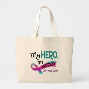 Bolso De Tela Gigante Cáncer de tiroides MI HÉROE MI HERMANA 42