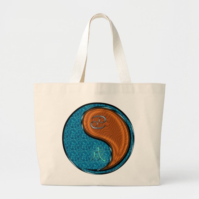 Bolso De Tela Gigante Cáncer y Perro de Madera (Frente)