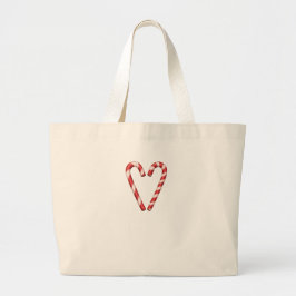 Bolso De Tela Gigante Candy Cane Heart Sweet Christmas Holiday