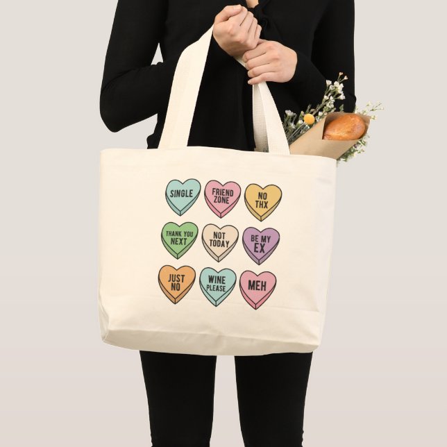 Bolso De Tela Gigante Candy Hearts Anti Valentine Day Tote Bag (Anverso (producto))