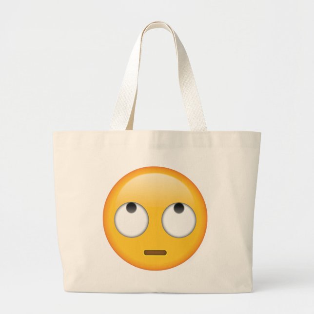 Bolso De Tela Gigante Cara con ojos rollos - Emoji (Frente)