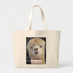 Bolso De Tela Gigante Cara de alpaca linda