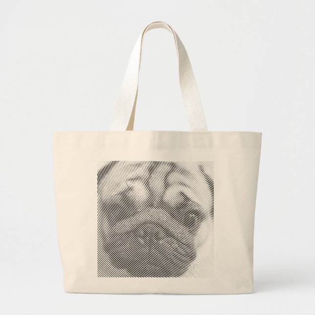 Bolso De Tela Gigante Cara de pug (Frente)