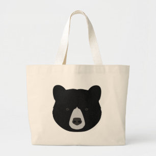 Bolso De Tela Gigante Cara del oso negro