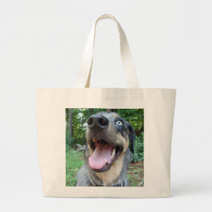 Bolso De Tela Gigante Cara del perro del leopardo de Catahoula