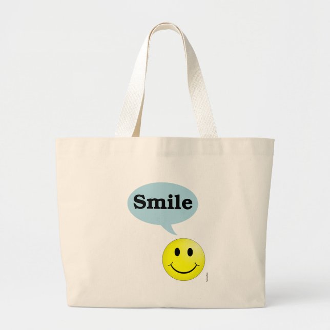 Bolso De Tela Gigante Cara del Sonrisa-Smiley (Frente)
