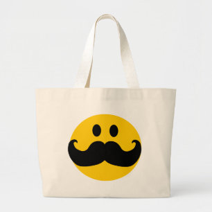 Bolso De Tela Gigante Cara Feliz Amarilla Bigote