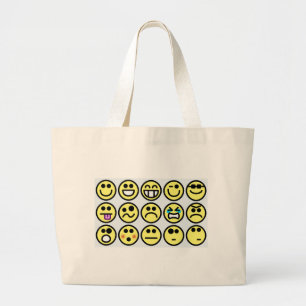 Bolso De Tela Gigante cara feliz de emoticono