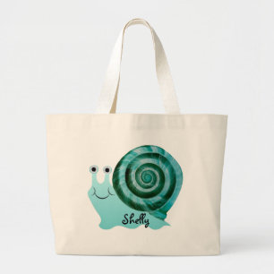 Bolso De Tela Gigante Caracol azul