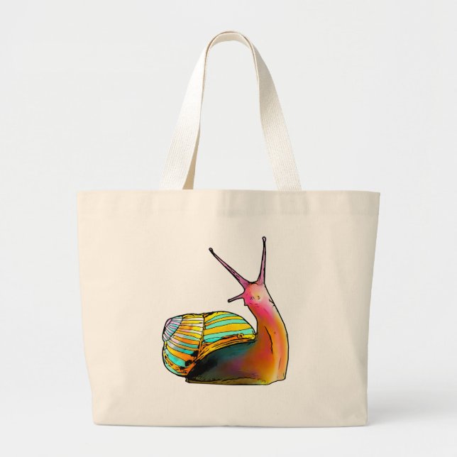Bolso De Tela Gigante Caracol del dibujo animado (mano dibujada) (Frente)