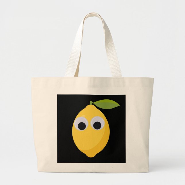 Bolso De Tela Gigante Carácter limón lindo con ojos googly (Frente)