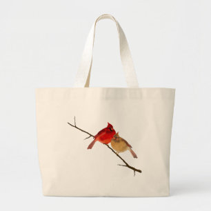 Bolso De Tela Gigante cardenales en una rama