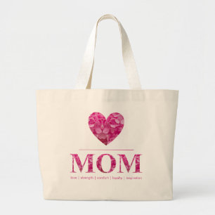 Bolso De Tela Gigante Cardiaca MMO Letras Florales Rosa Nombre