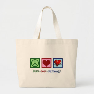 Bolso De Tela Gigante Cardiología de amor por la paz latido cardiaco cir