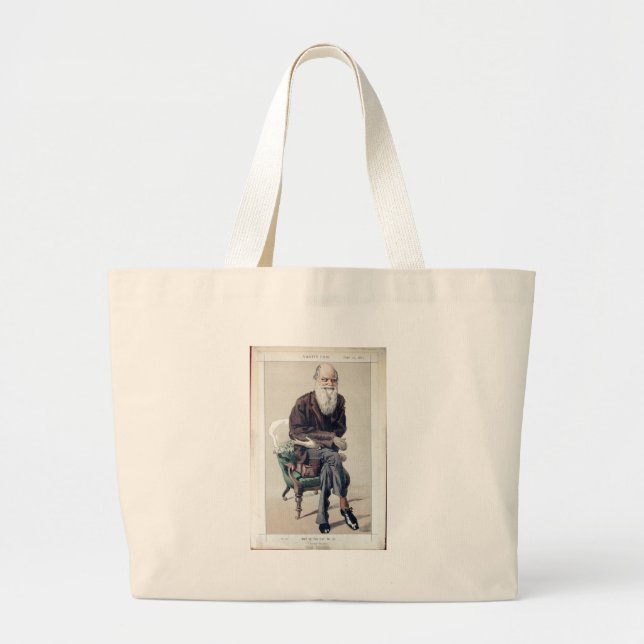 Bolso De Tela Gigante Caricatura de Charles Darwin de Vanity Fair (Frente)