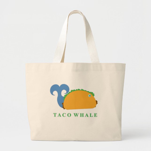 Bolso De Tela Gigante Caricatura divertida de Taco Whale (Frente)