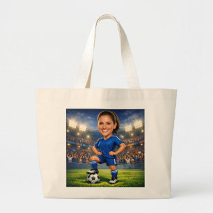 Bolso De Tela Gigante Caricatura personalizada de estrella de fútbol con