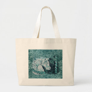 Bolso De Tela Gigante Carousel Horse Aquamarine