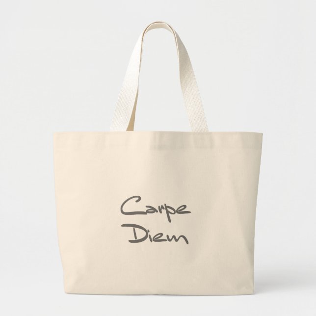 Bolso De Tela Gigante CARPE DIEM Moderno Guay Textos (Frente)