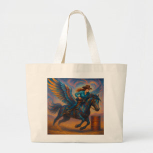 Bolso De Tela Gigante Carrera de Barriles y Caballo Alado