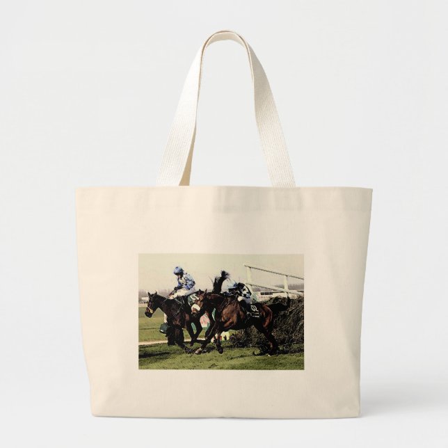 Bolso De Tela Gigante Carreras de caballos (Frente)