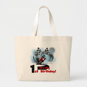 Bolso De Tela Gigante Carreras de motocicletas Primer cumpleaños camiset