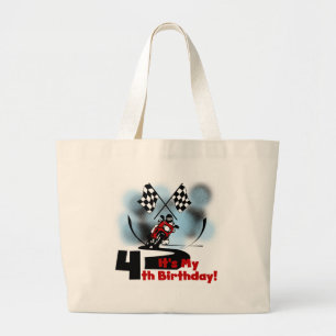Bolso De Tela Gigante Carreras en motocicleta 4ª camisetas de cumpleaños