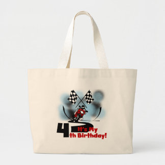 Bolso De Tela Gigante Carreras en motocicleta 4ª camisetas de cumpleaños