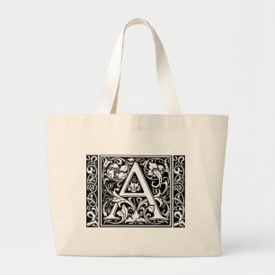 Bolso De Tela Gigante Carta A Monograma Medieval Art Nouveau