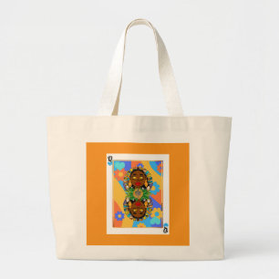 Bolso De Tela Gigante Carta de juego floral retro de Oshun Veve