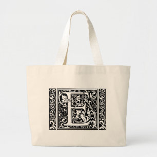 Bolso De Tela Gigante Carta E Monograma medieval Art Nouveau