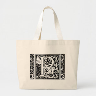Bolso De Tela Gigante Carta P Monograma medieval Art Nouveau