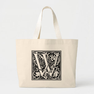 Bolso De Tela Gigante Carta W Monograma medieval Art Nouveau